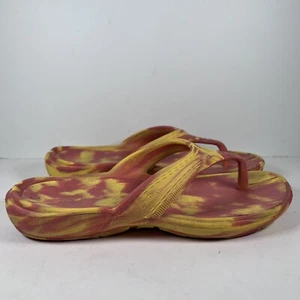 LL Bean orange/gelbe Slipper Flip Flop Zehenstegsandalen Damengröße 6 - Bild 1 von 8