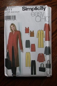 Simplicity 5311 Miss's Top Falda Pantalones Abrigo Chaqueta Bolso Talla 10-18 SIN CORTAR - Imagen 1 de 3