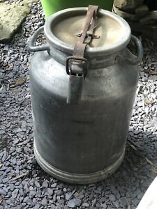 Rare French Foreign Vintage Aluminium Milk Churn Spring Loaded Lid Wedding Prop