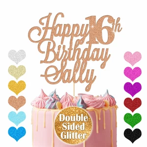 Personalised Happy Birthday Cake Topper Any Age Any Name Party Cake Decoration