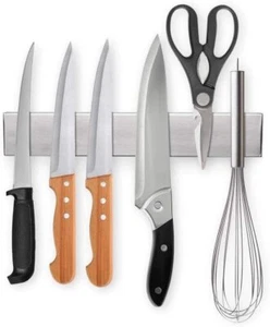 Stainless Steel Magnetic Knife Storage Rack Knife Holder Wall Utensil Rack - Picture 1 of 6