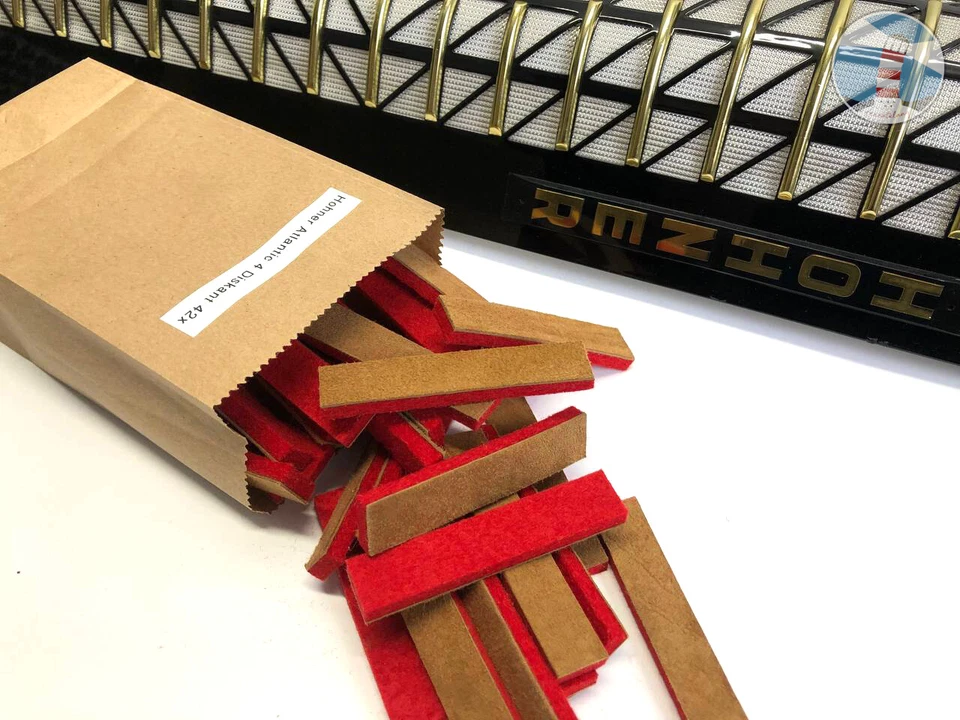 Revestimientos de solapa de acordeón acabado cortado juego completo accordeon fieltro ready cut - Imagen 1 de 2