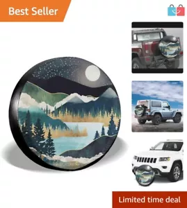 Stylish Weatherproof Spare Tire Cover with Mountain Landscape - Fits up to 75cm - Picture 1 of 8