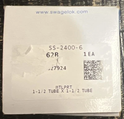 Swagelok SS-2400-6 Union Fitting 1-1/2” Tube OD Stainless Steel New - Image 1 of 3