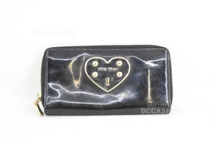 Miu Miu Damen Geldbörse in schwarzem Lack 19 x 10 cm - Bild 1 von 3