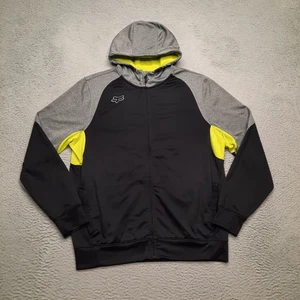 Fox Racing Hoodie Mens Large Black Full Zip Sweatshirt Hooded Motorcross Adult - Picture 1 of 10