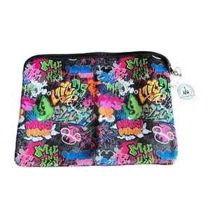 Walt Disney World Parks Graffiti Print Reversible Laptop Sleeve Case NWT - Picture 1 of 8