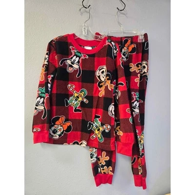 Juego de pijama polar de Navidad Disney Mickey & Friends - cuadros rojos - talla 6 Foto 1 de 4