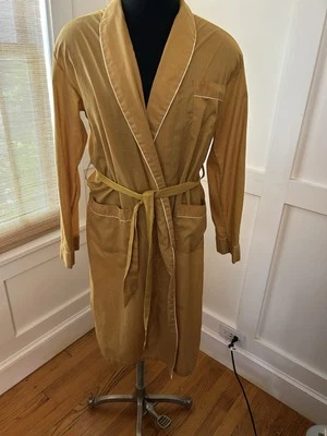 De Colección Años 60 Manhattan Para Hombres Bata con Cinturón Chaqueta para Fumar Vestido Talla M Dorado Tostado Foto 1 de 4