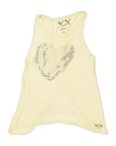 DESIGUAL Womens Sleeveless Graphic Tunic Top UK 10 Small Yellow Cotton GR02 - Picture 1 of 3