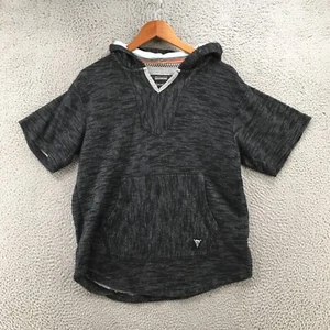 Modern Culture T-Shirt Mens S Black Hooded Short Sleeve V-Neck Pullover Casual - Picture 1 of 16