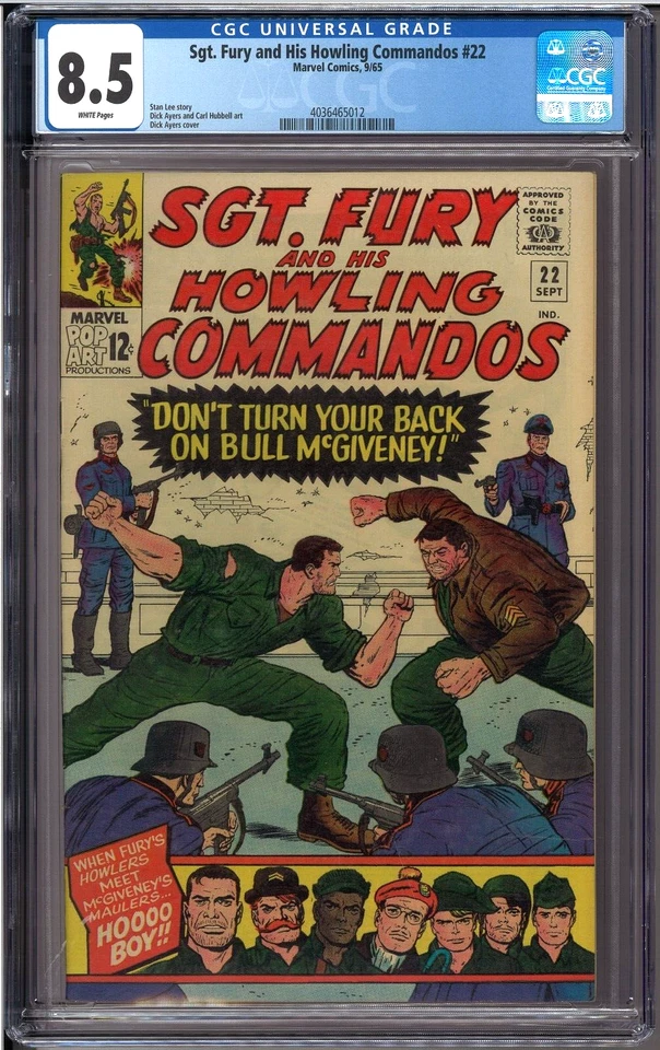Sgt. Fury and His Howling Commandos #22 CGC 8.5 White Pages - Image 1 of 1