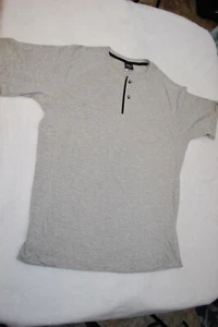 Mens S/S T-Shirt HEATHER GRAY HENLEY TEE Size L 42-44 - Picture 1 of 1