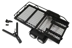 Machined Alloy Dual Axle Flatbed Car Trailer Kit for 1/24 RC, Black - Picture 1 of 1