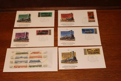 Conjunto histórico de locomotoras rusas FDC 1978 y hoja de recuerdo ferroviario de la Unión Soviética Foto 1 de 4