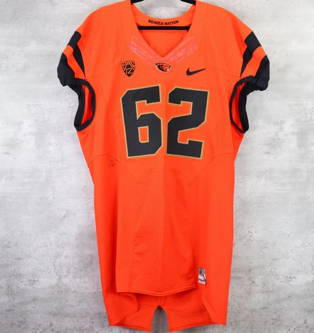 Nike Oregon State Beavers NCAA Game Worn Orange Football Jersey #62 Size Lrg 48 Cover