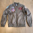 Top Gun Maverick Bomber Jacket With Patches Green Kids Size 14 QLZ Young Design 