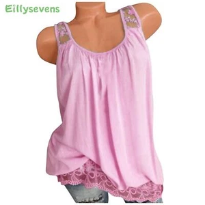 Women Tank Tops Loose Fit Dressy Sleeveless Lace Active Tank Tops Ruffle Loose - Picture 1 of 30