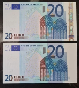 IRELAND T 2002 €20 EURO BANKNOTE ERROR DEFECT VERY RARE UNC (Missing Hologram) - Picture 1 of 6