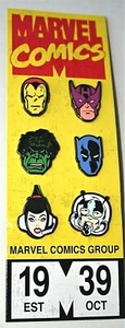 2019 NYCC Marvel Comics Avengers Exclusive Collector 6 Pin Set #3 New MOC - Picture 1 of 5