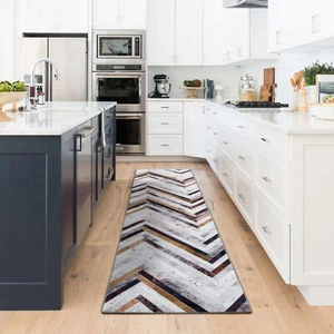 Hallway Runner Faux Cowhide Zigzag Corridor Runners Non Slip Carpet 80x300cm - Picture 1 of 7