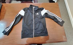 Unisex Size Med 10-12 Kids Adidas Black Zip Up Jacket - Picture 1 of 5