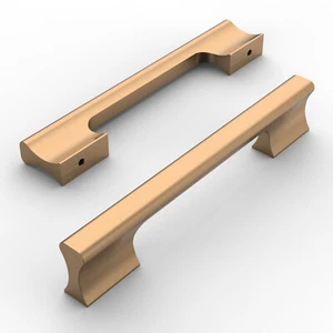 Paquete de 10 tiradores de gabinete de bronce champán Amerdeco - centro de orificio de 5 pulgadas (128 mm) - Imagen 1 de 6