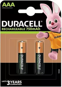 Batterie ricaricabili Mini stilo AAA Duracell Mini stilo 750 mah 2 pile HR03 - Foto 1 di 1