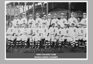 FOTO 1908 del equipo de los Cachorros de Chicago Wrigley Field estadio de béisbol Serie Mundial Campos - Imagen 1 de 2