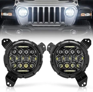 LED Black Headlights Combo for Jeep Wrangler JL JLU Gladiator JT 18 19 20 21 - Bild 1 von 11