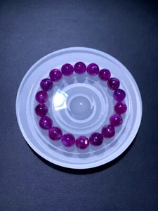 Pulsera de piedras preciosas de cristal de cuarzo púrpura natural de 10,2 mm - Imagen 1 de 9