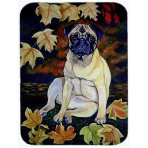 Carolines Treasures 7160LCB Old Fawn Pug in fall Glass Cutting Board - Large-... - Picture 1 of 1