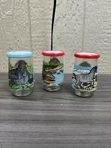3 Vintage Welch's World Wildlife Fund Endangered Species Jelly Jar Juice Glasses - Picture 1 of 7