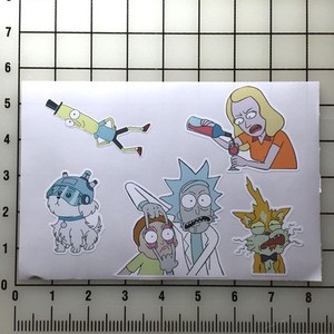 Rick and Morty 5" x 8"  Vinyl Decal Sticker Set