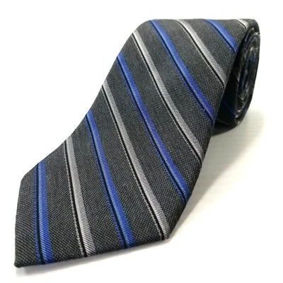 Corbata Kenneth Cole Awearness Lujo Corbata Estrecha Gris Azul Rayas Seda Viscosa Foto 1 de 4