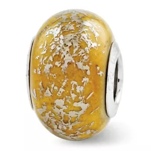 Gelb Und Platinum Folie Keramik Perlen .925 Sterlingsilber Reflection Beads - Bild 1 von 4