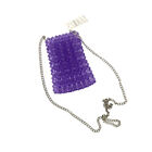 La Regale Purple Beaded Pouch Bag - Purple , 