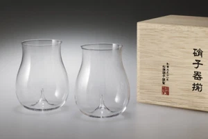 Sake Glas USUHARI DAIGINJO Shotoku 2 Gläser 250ml mit Holzbox - Bild 1 von 2