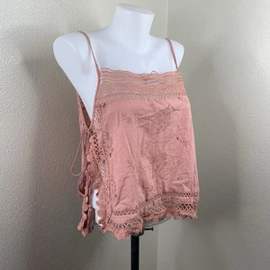Free People Garden Party Cami Tank Top Eyelet Sz S? Womens Old Rose Pink Blouse - Picture 1 of 7