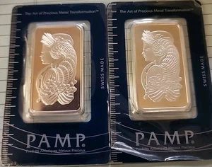 Lot Of 2- 1 oz Silver Bar - PAMP Suisse Lady Fortuna  - Picture 1 of 2