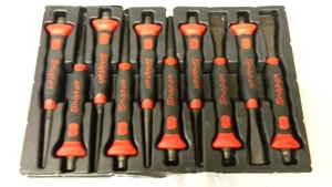 SNAP-ON 10PC RED SOFT GRIP PUNCH AND CHISEL SET #PPCSG710 - Imagen 1 de 7
