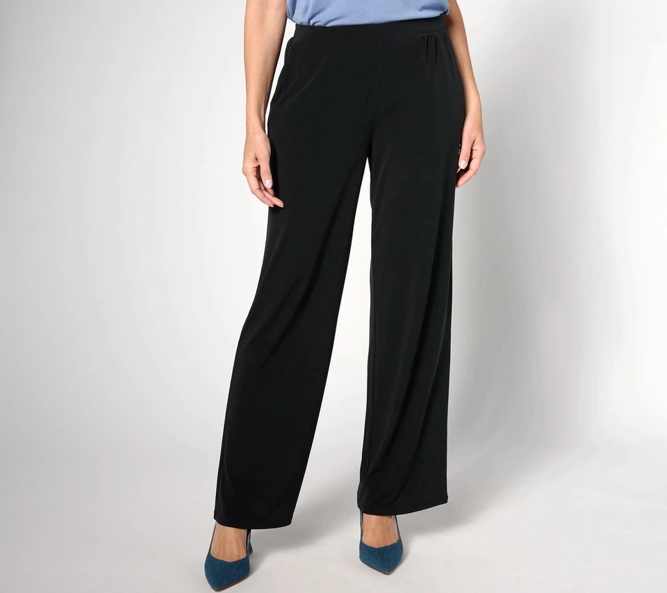 Mujeres con Control Regular Como Jersey Pierna Ancha Pantalones Negro XL Nuevo Foto 1 de 1