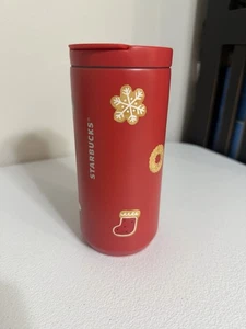 NEU 2025 STARBUCKS Holiday Red Gingerbread Cookie Tumbler (12oz) KOSTENLOSER VERSAND - Bild 1 von 2