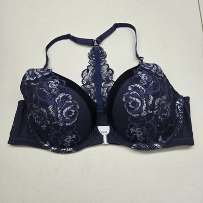 Sujetador Cacique Mujer 40C Azul Floral Sumergible Encaje Ajustable Cierre Frontal Foto 1 de 4