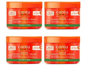 Cantu Shea Butter for Natural Hair Leave-In Conditioning Cream 12 floz-PACK OF 4 - Picture 1 of 6