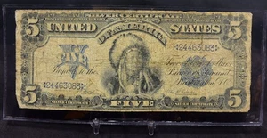 1899 Lg Size $5 Silver Cert. Chief Note AG-G (B236) - Picture 1 of 2