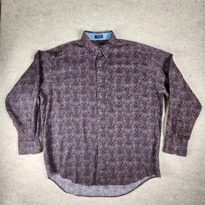 Camisa De Colección Ralph Lauren Chaps Hombres XL Roja Cachemira Cordón Manga L Abotonada Informal Foto 1 de 4