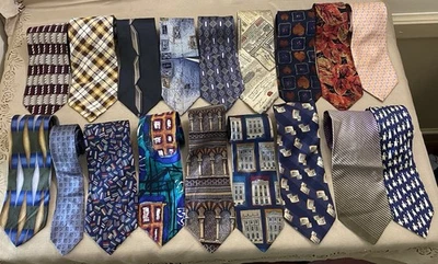 Vintage Retro Lot Unique Silk Neckties Ties 70s, 80s, 90s Bob Mackie Structure - Image 1 of 4