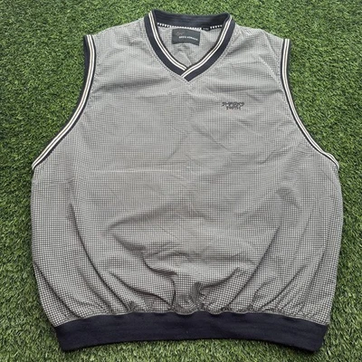 Chaleco de golf Greg Norman pata de gallo para hombre XL gris nailon rendimiento diente de tiburón Foto 1 de 4