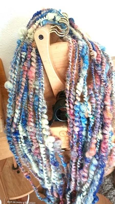 Handspun Super Coil Art Yarn: Wool, Alpaca, Silk 36 yds - Image 1 of 4